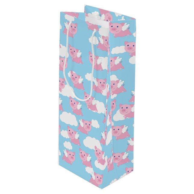 Flying Pig Cute 1st Birthday Gift Bag (Front Angled)