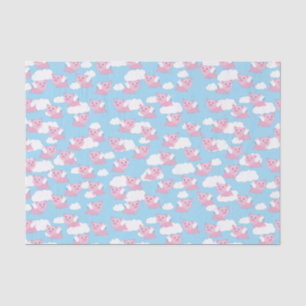 Flying Pig Cute 1st Birthday Party Tissue Paper