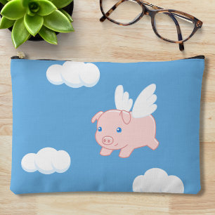Flying Pig - Cute Piglet with Wings Accessory Pouch
