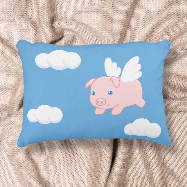 Flying Pig - Cute Piglet with Wings Decorative Cushion (Creator Uploaded)