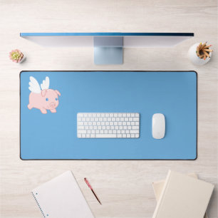 Flying Pig - Cute Piglet with Wings Desk Mat