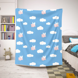 Flying Pig - Cute Piglet with Wings Sherpa Blanket
