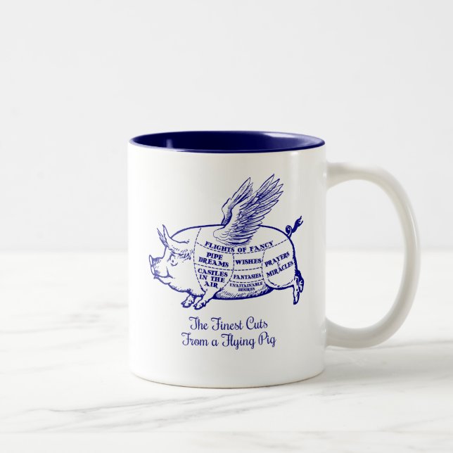 Flying Pig Cuts Two-Tone Coffee Mug (Right)