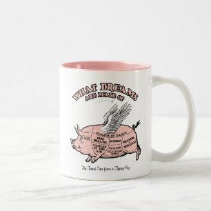 FLYING PIG CUTS-WHAT DREAMS ARE MADE OF Two-Tone COFFEE MUG