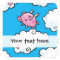 Flying pig dances on clouds customisable sticker