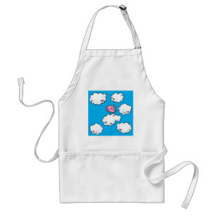 Flying pig dances on clouds standard apron