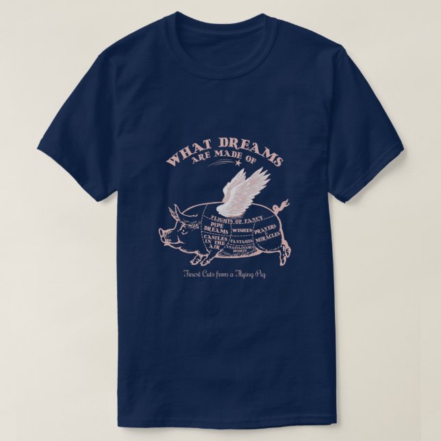 Flying Pig Diagram T-Shirt (Design Front)