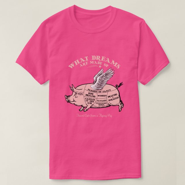 Flying Pig Diagram T-Shirt (Design Front)