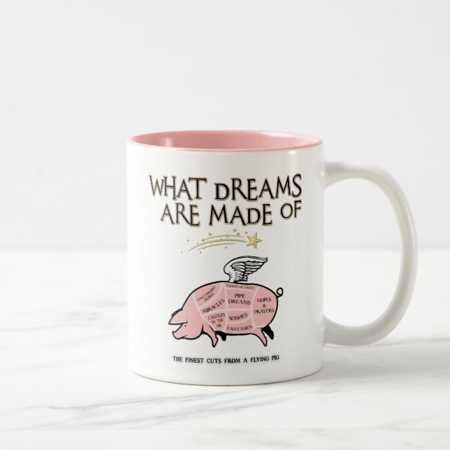 Flying Pig Diagram - What Dreams Are Made Of Two-Tone Coffee Mug (Right)