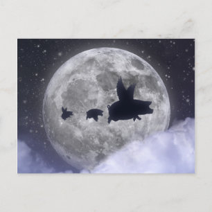 Flying Pig Family-Flying Piglets Postcard