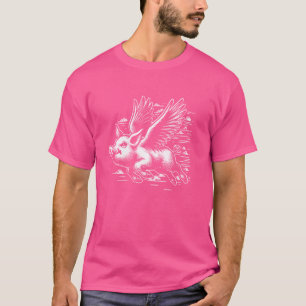 Flying Pig Farmer Funny Hog Piggy Farm Animal Oink T-Shirt