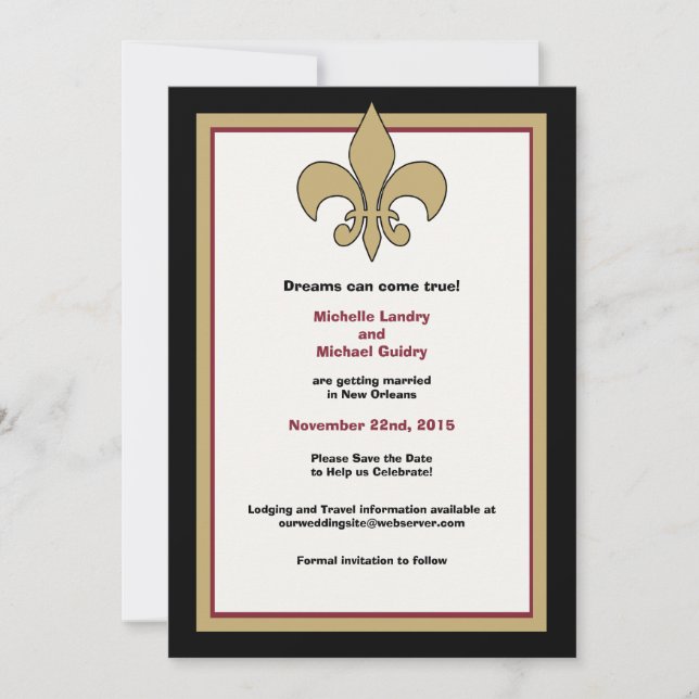 Flying Pig Fleur de Lis Save the Date (Front)