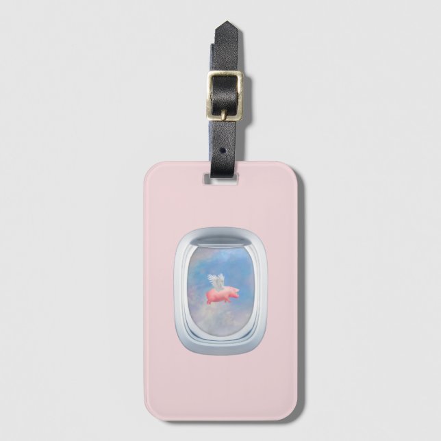 Flying Pig Flight of Fancy Luggage Tag (Front Vertical)