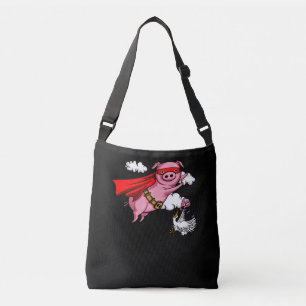 Flying Pig Funny Farm Animal Pork Crossbody Bag
