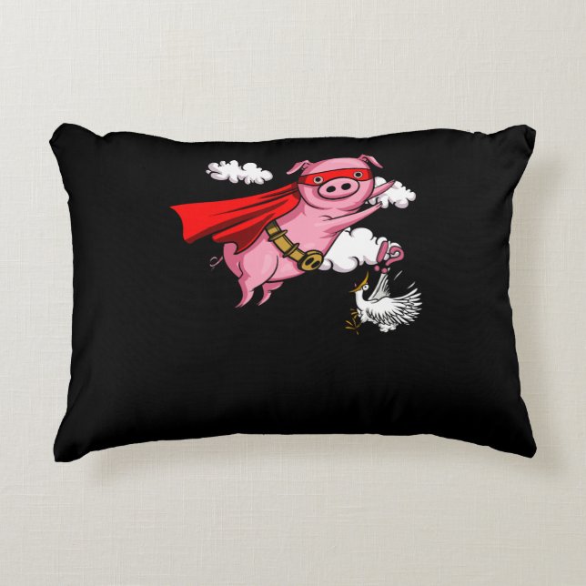 Flying Pig Funny Farm Animal Pork Decorative Cushion (Front)