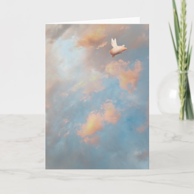 flying pig greeting card (Front)