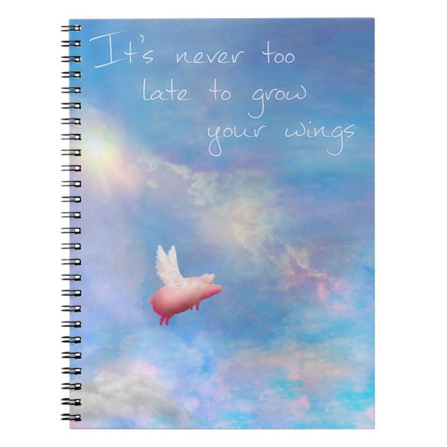 Flying Pig-Grow Your Wings Notebook (Front)