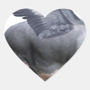 flying pig heart sticker