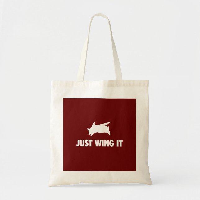 Flying Pig Just Wing It Tote Bag (Front)