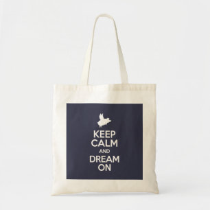 flying pig-keep calm and dream on tote bag