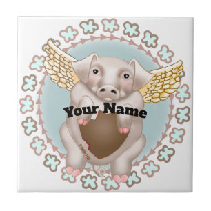 Flying Pig Kiss tile