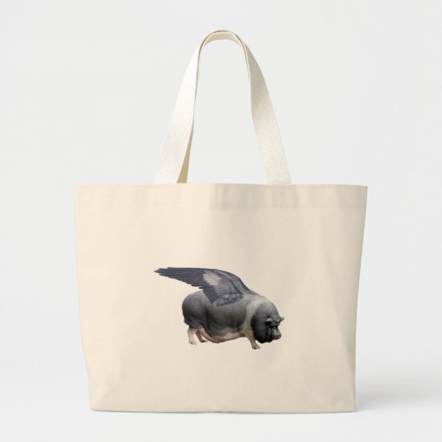 flying pig large tote bag (Front)