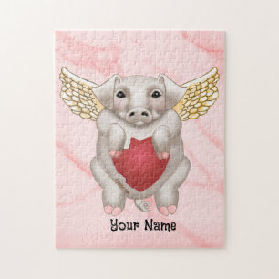 Flying Pig Love custom Jigsaw Puzzle