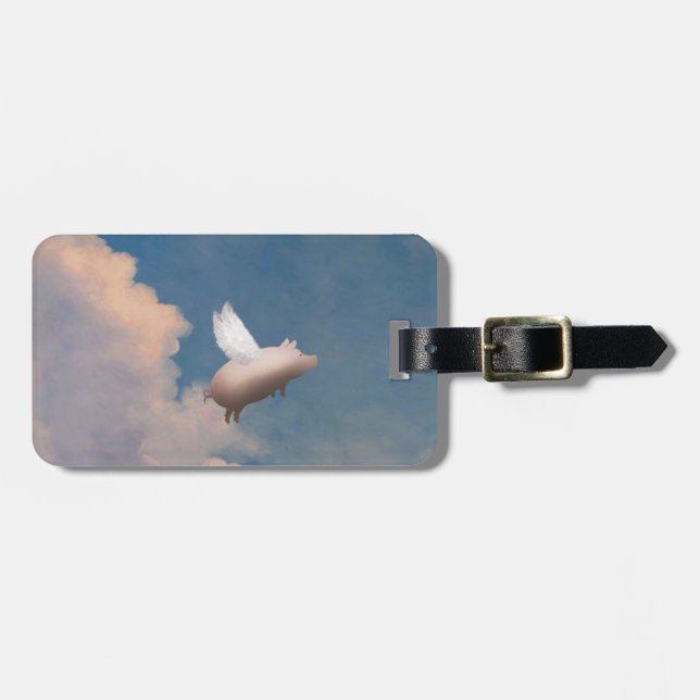 flying pig luggage tag (Front Horizontal)