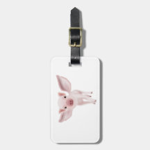 Flying pig luggage tag