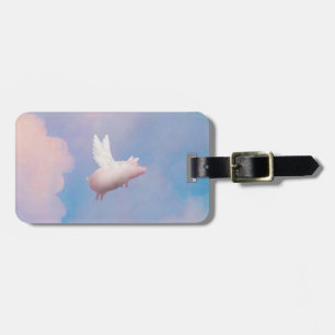 flying pig luggage tag