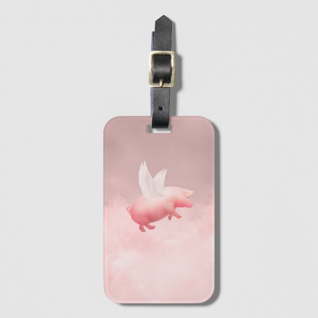 Flying Pig Luggage Tag (Front Vertical)
