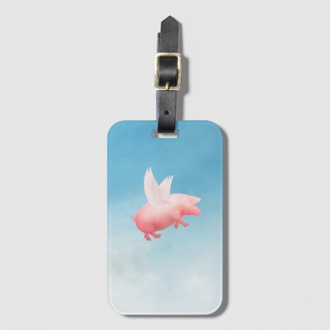 Flying Pig Luggage Tag (Front Vertical)