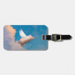 flying pig luggage tag