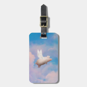 flying pig luggage tag