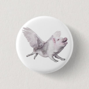 Flying Pig Miracles Happen When Pigs Fly Button