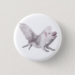Flying Pig Miracles Happen When Pigs Fly Button