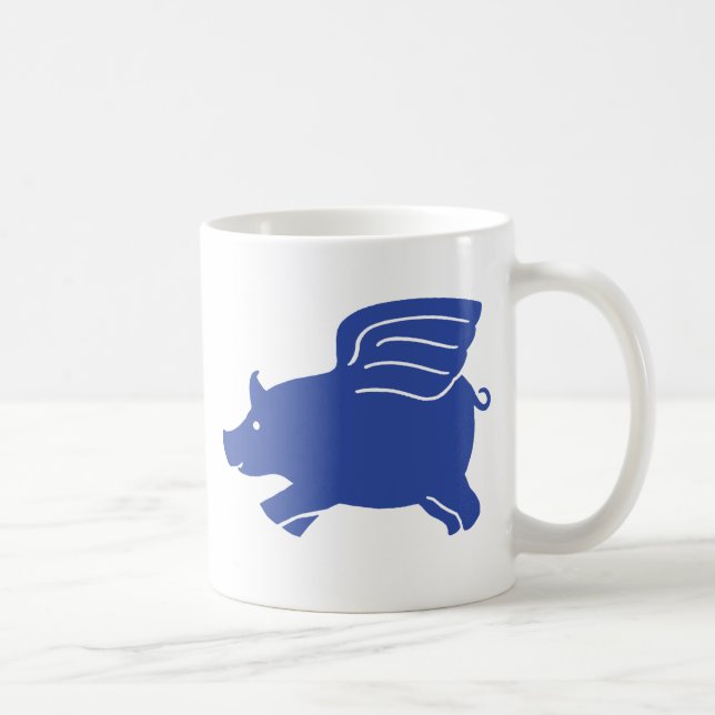 Flying Pig Mug - Blue (Right)