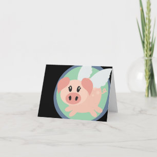 Flying Pig Note Card