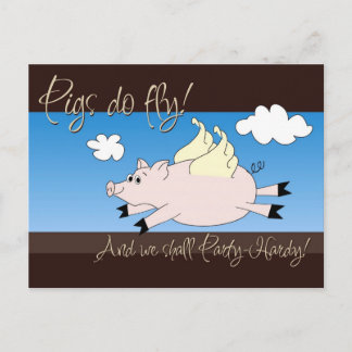 Flying Pig Party Invitations