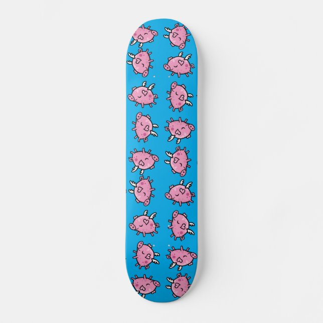Flying Pig Pattern Skateboard (Front)