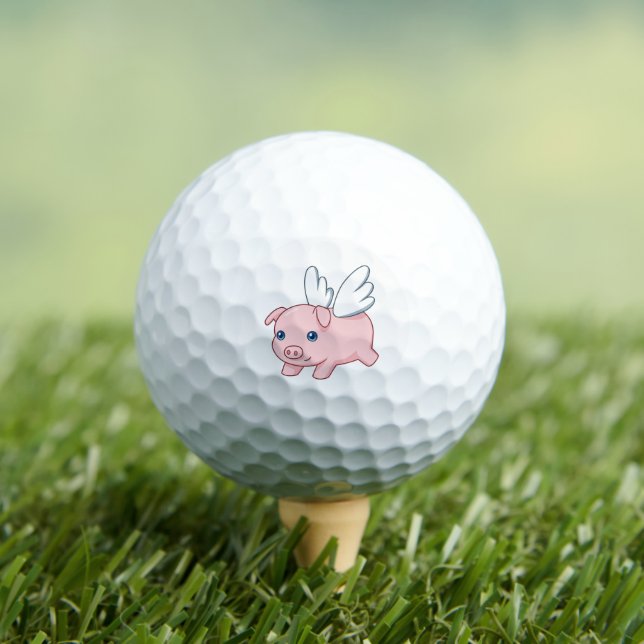 Flying Pig Piglet with Wings Golf Balls (Insitu Tee)