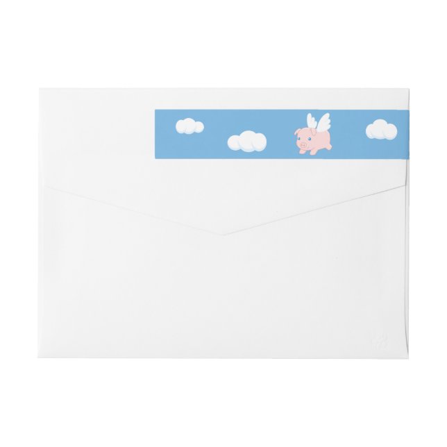 Flying Pig - Piglet with Wings Wrap Around Label (Back)