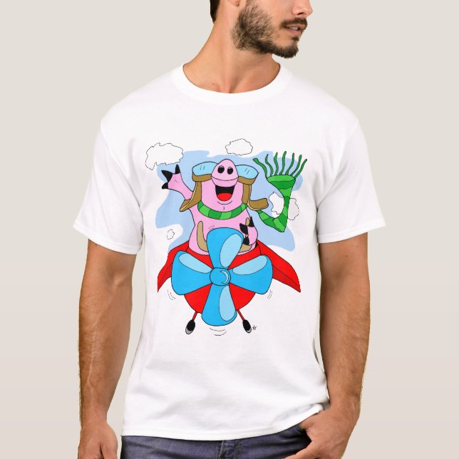 Flying Pig Pilot T-Shirt (Front)