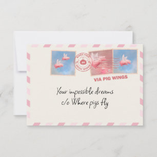 Flying Pig Postage Card