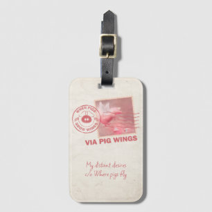 Flying Pig Postage Luggage Tag