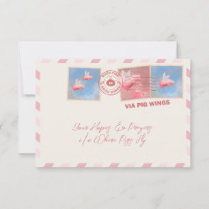 Flying Pig Postage Note Card