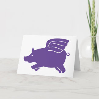Flying Pig  -  Purple Card