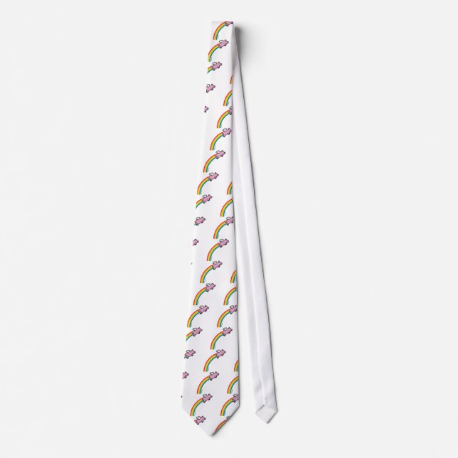 Flying Pig Rainbow Tie (Front)
