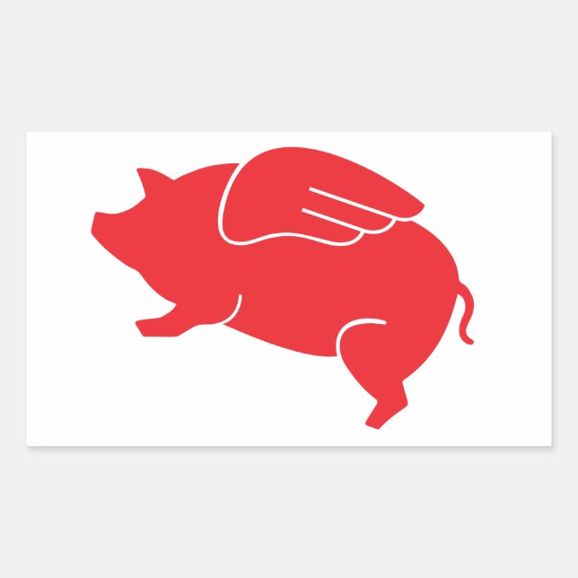 flying pig  🐷 rectangular sticker (Front)