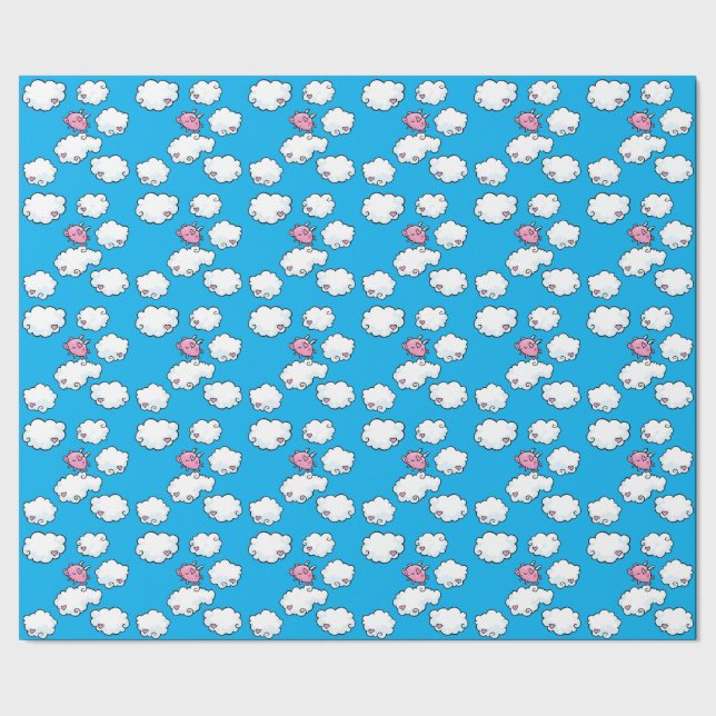 Flying pig repeating pattern paper (Seam)